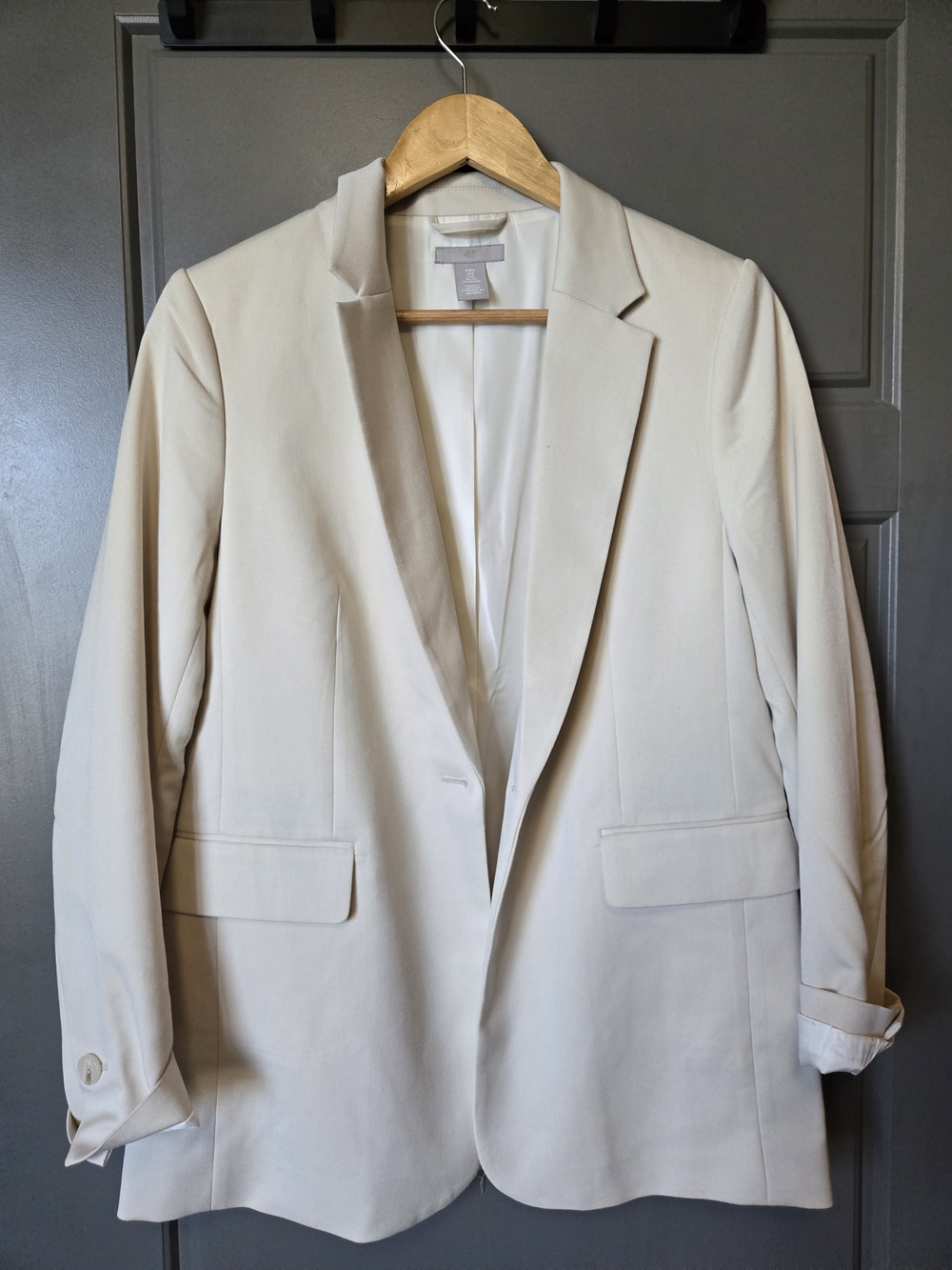H&M Light Cream Single-Button Blazer